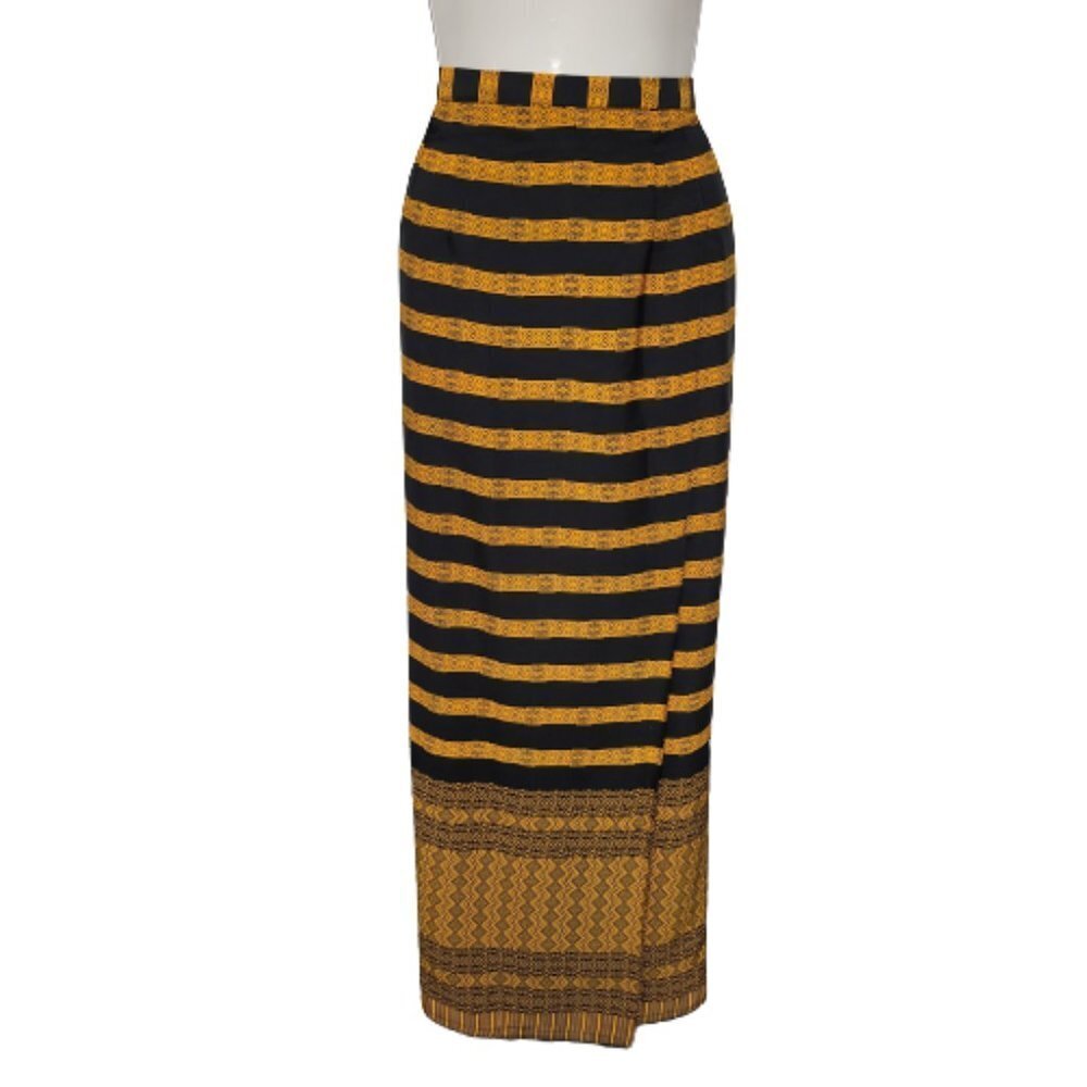 Orange Black Long Skirt Custom Made
